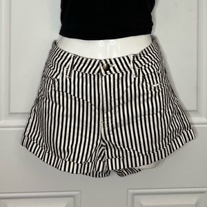 H&M Striped Denim Shorts